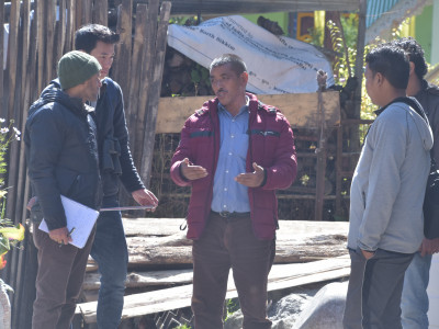 Project Team interacting with the local dzumsa head (pipon) Sailendra Dewan 01 Oct, 2020