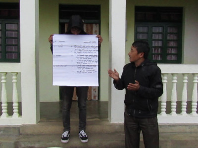 A community member presenting his group's perception of Ecosystem services Aditya Pradhan 02 Nov, 2020